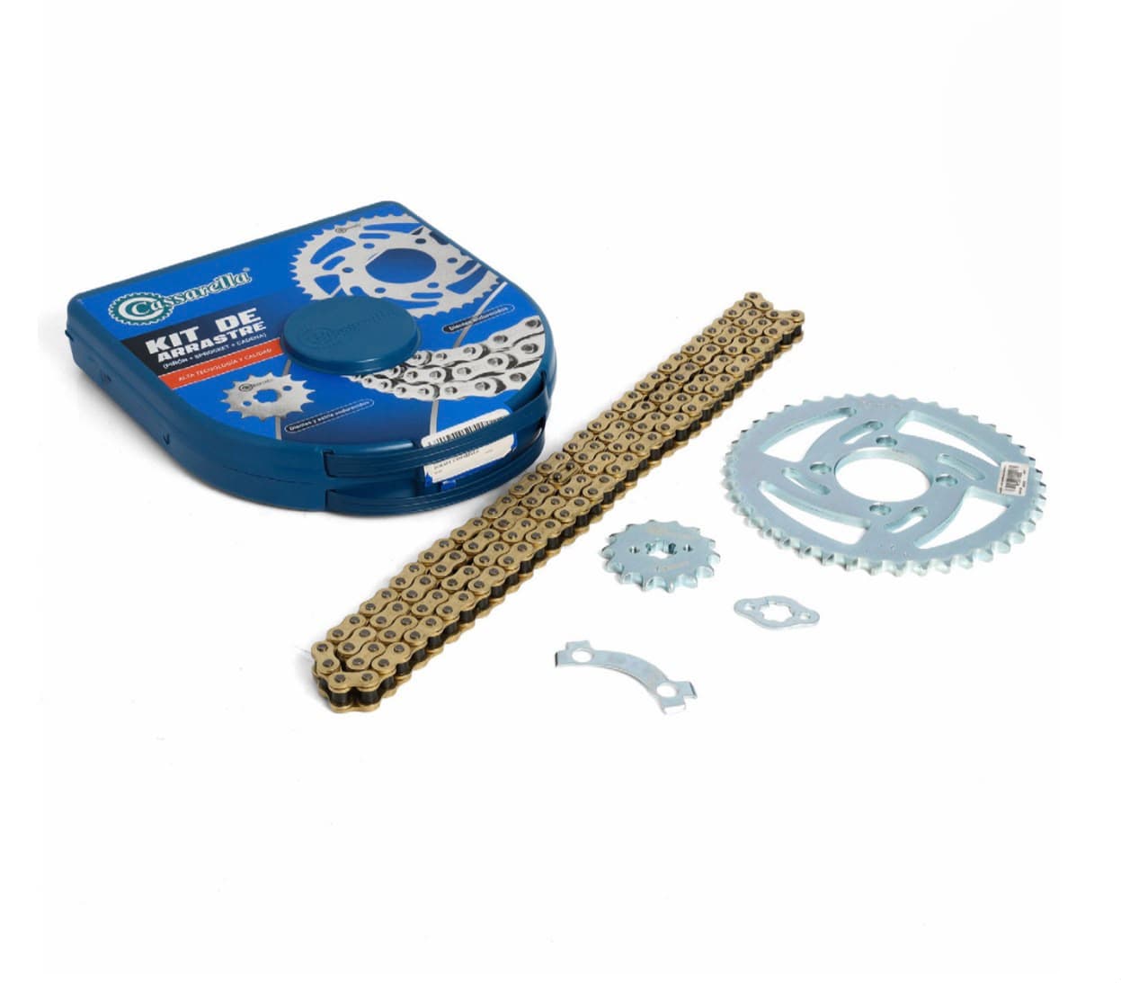 Kit de Arrastre Boxer / Platino 100 4 Huecos 428H-122 Dorada Cassarella